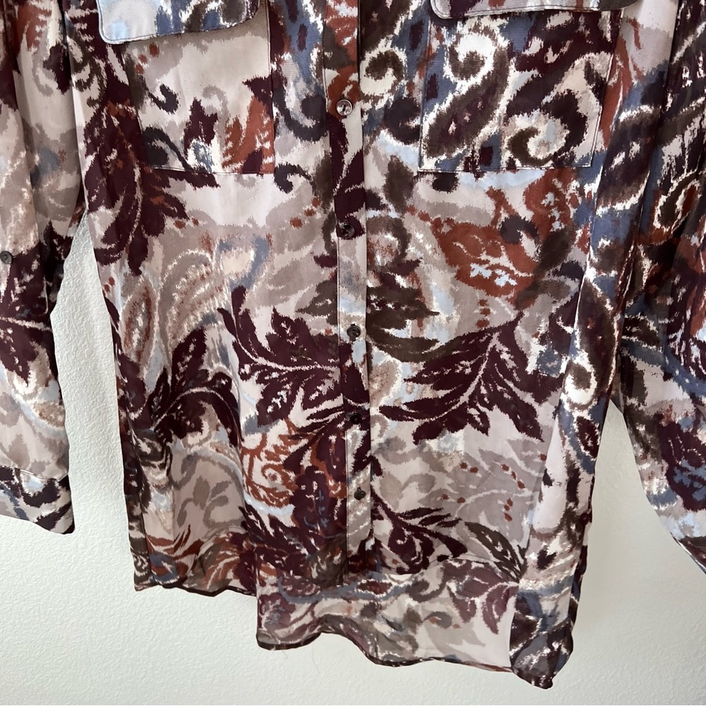 Bobeau Printed Button Down Blouse - image 6